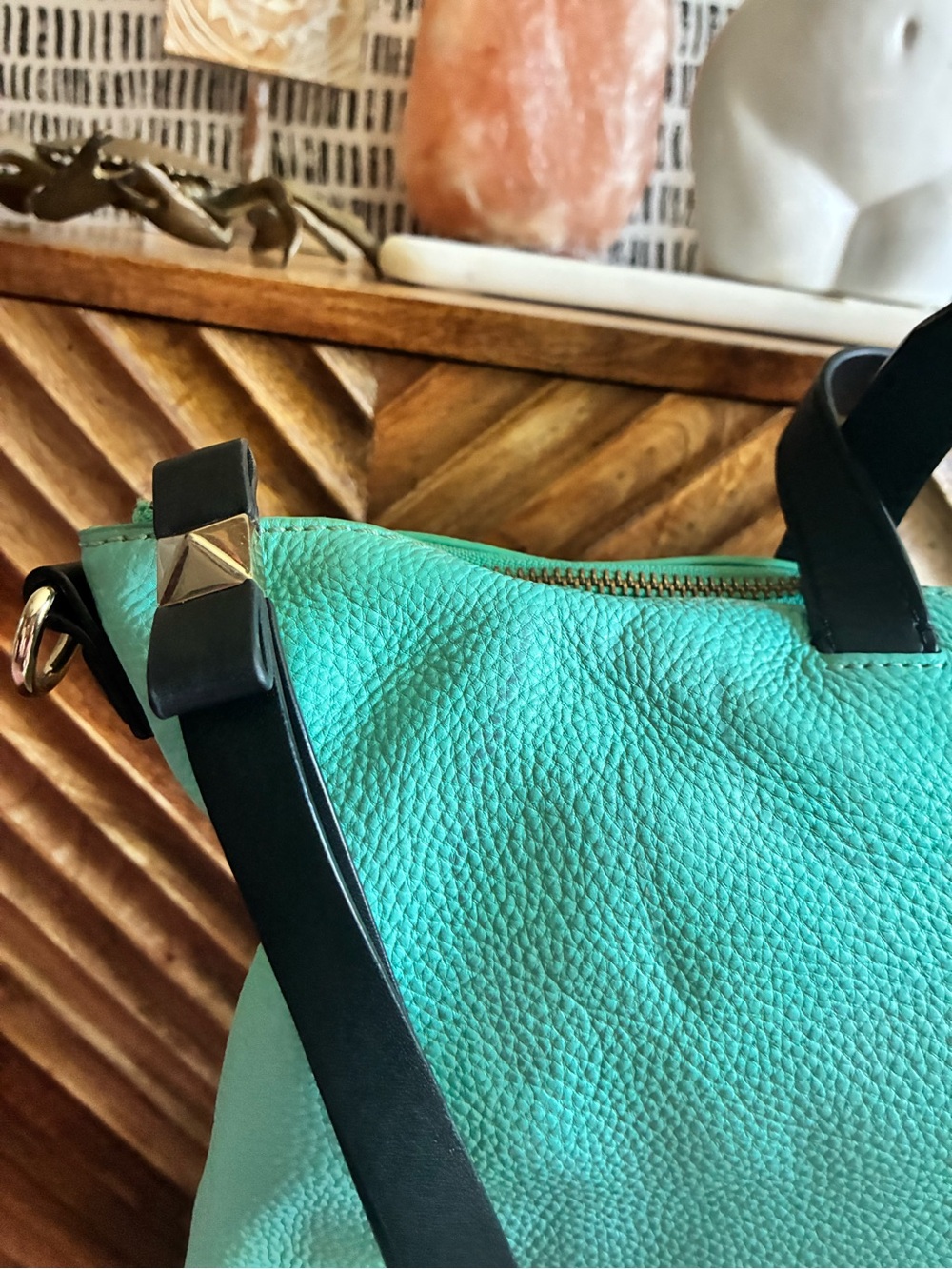 RARE Kate Spade New York Leroy Street Linsley Shoulder Bag Teal Turquoise Leathe - Picture 3 of 11